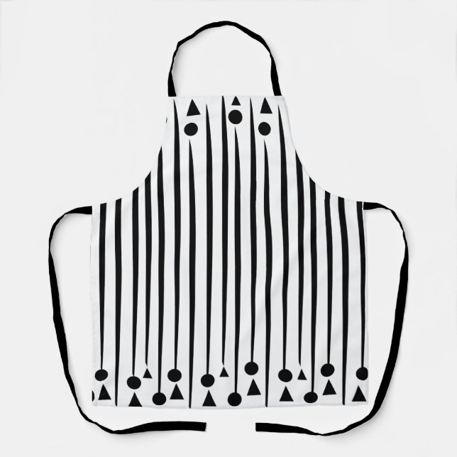 Tablier Motif triangle cercle noir et blanc (Recto)