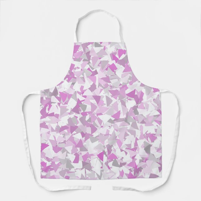 Tablier Motif Triangle Gris Violet (Recto)