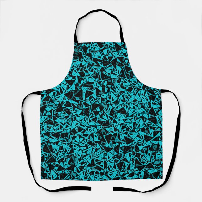 Tablier Motif Triangle Noir Sarcelle (Recto)