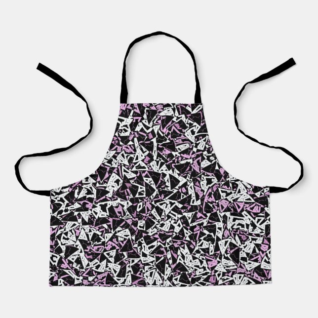 Tablier Motif Triangle Noir Violet (Recto)