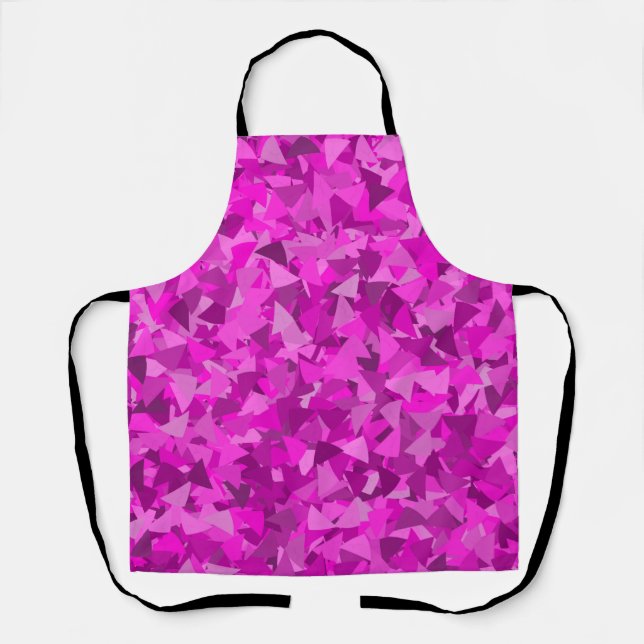 Tablier Motif Triangle Rose Violet (Recto)
