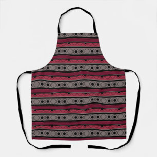 Tablier Motif trié avec cercles et anneaux style rétro