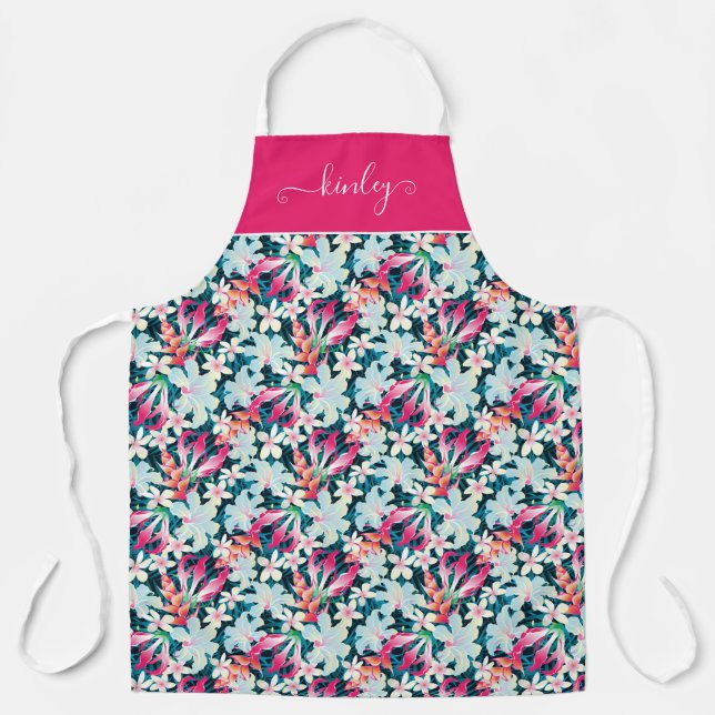 Tablier Motif tropical coloré (Recto)