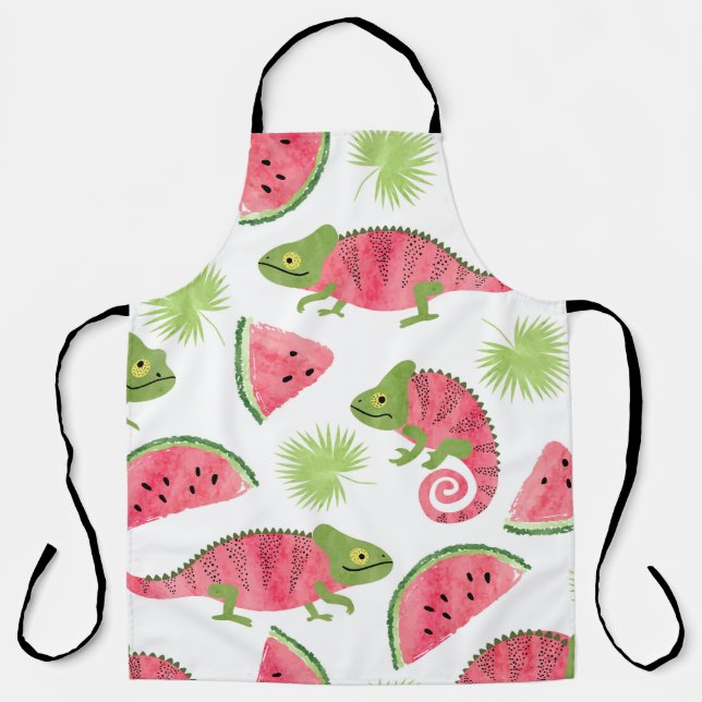 Tablier Motif tropical sans couture avec cha d'aquarelle m (Recto)