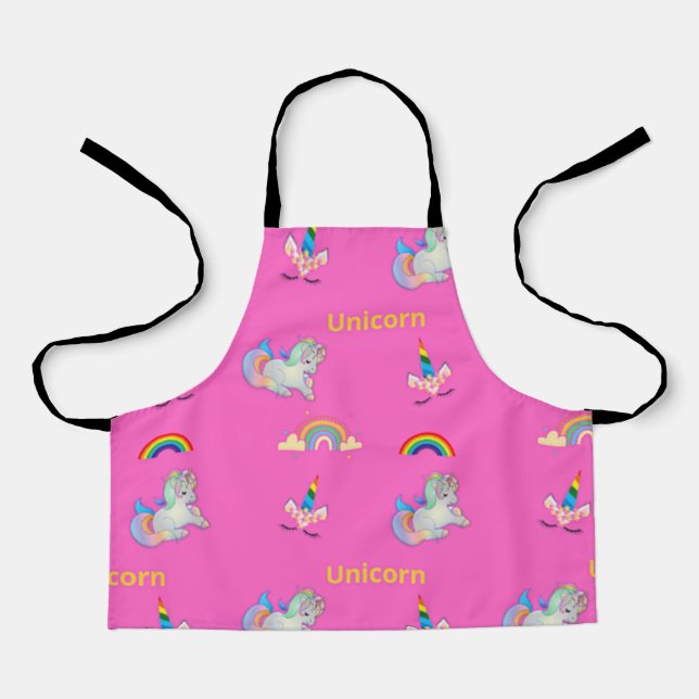 Tablier Motif Unicorne rose (Recto)