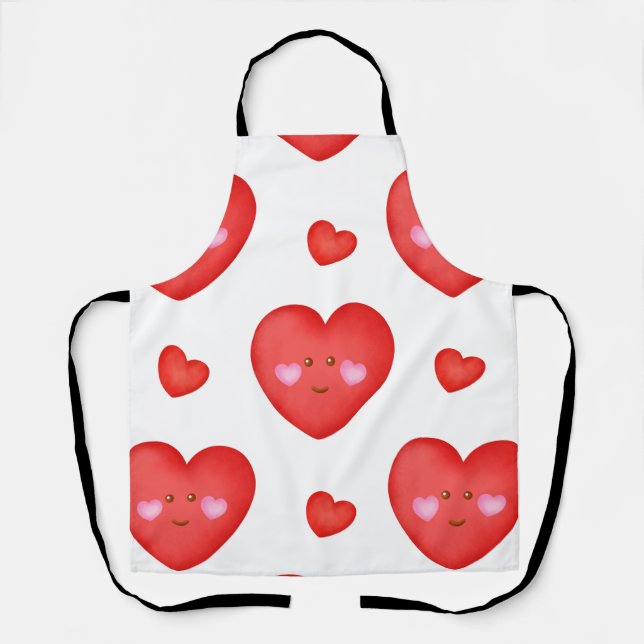 Tablier Motif Valentine Arrière - plan Avec Amour Du Coeur (Recto)