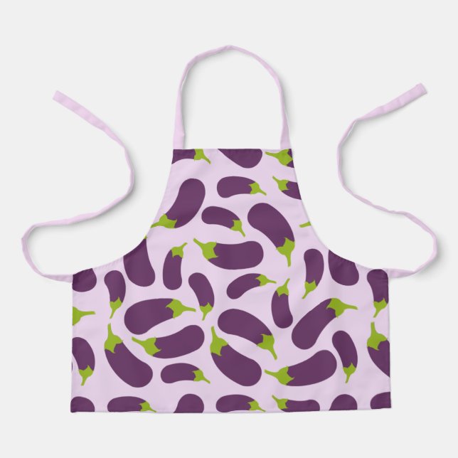 Tablier Motif végétal d'aubergine violet végétal Conceptio (Recto)