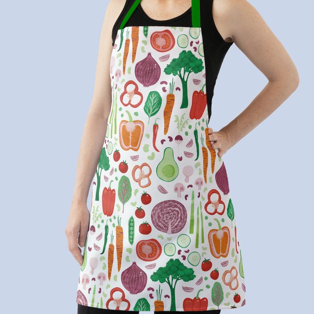 Tablier Motif végétal moderne (Fun modern vegetable food art pattern apron for kitchen, garden and catering business)