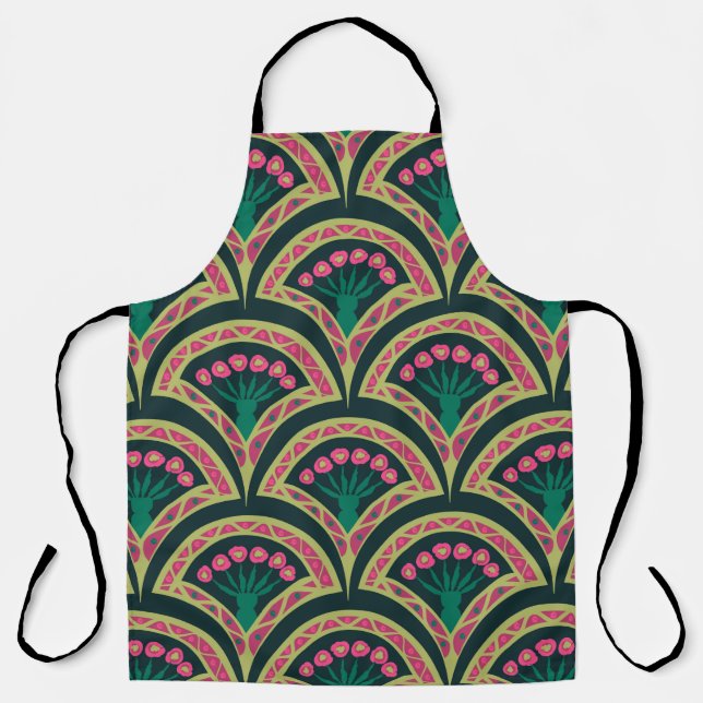 Tablier motif vert en forme de coquille (Recto)