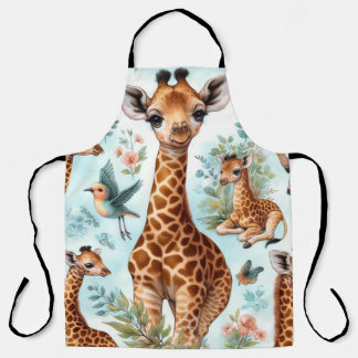 Tablier Motif vintage Cute Baby Giraffe