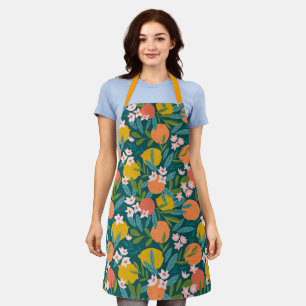 Tablier Motif vintage en fleurs d'orange et de citron
