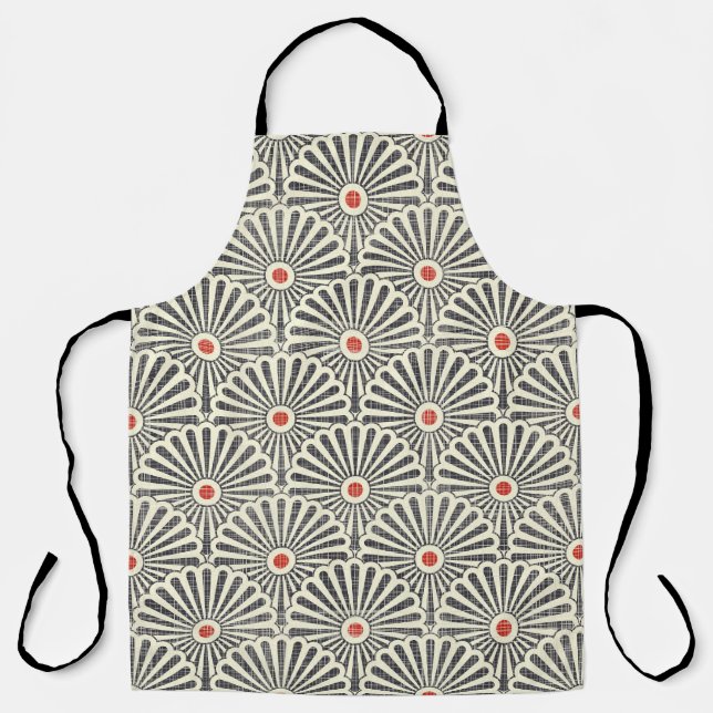 Tablier Motif vintage japonais, texture transparente. (Recto)