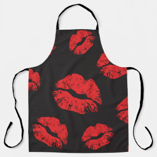 Tablier motif vintage rouge transparent sur arrière - pla