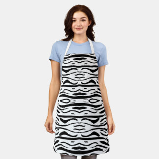 Tablier Motif zèbre ou tigre noir et blanc