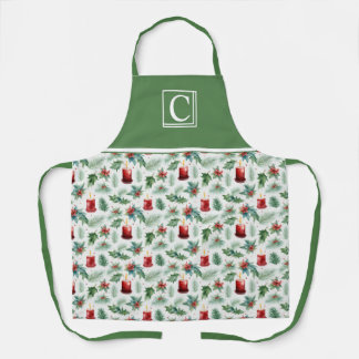 Tablier Motifs de Noël Verts et Rouges -