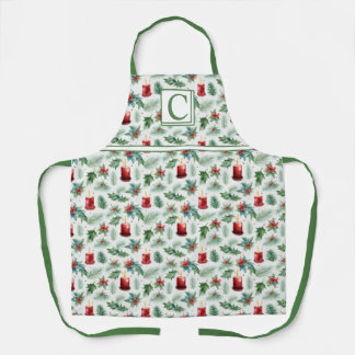Tablier Motifs de Noël Verts et Rouges -