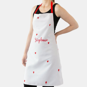 Tablier Motifs du coeur Red White Name Modèle Cute 2021