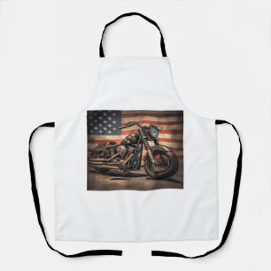 Tablier Motorcycle USA Drapeau Retro Biker