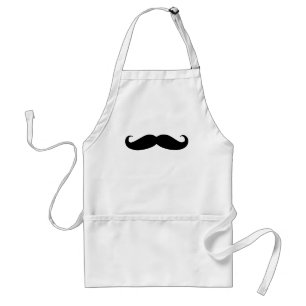 Tablier Moustache en noir ou blanc