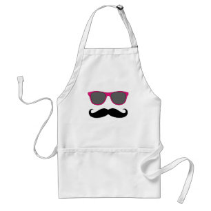 Tablier Moustache et humeur rose de lunettes de soleil