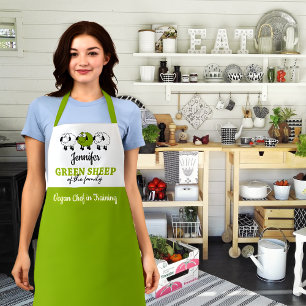 Tablier Mouton vert de la famille (avec nom)