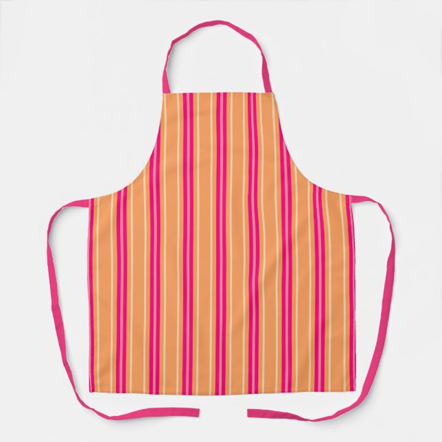Tablier Moyenne Siècle Moderne, Fuchsia Rose & Orange (Recto)