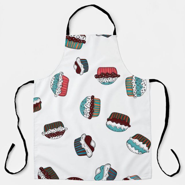 Tablier Muffin. Joyeux arrière - plan de cupcake d'anniver (Recto)