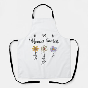 Tablier Mug personnalisé avec noms et fleurs de naissance,
