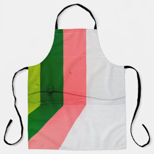Tablier Mur peint blanc, rose, vert et jaune