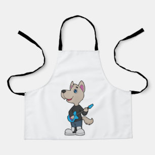 Tablier Musique de guitare musicienne de chien
