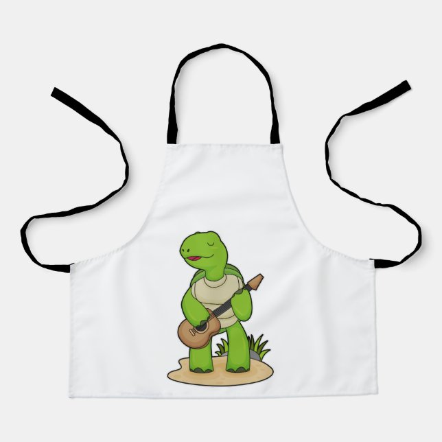 Tablier Musique de guitare musicienne de tortue (Recto)