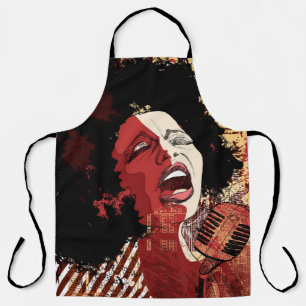 Tablier Musique Jazz - afro-américain chanteur de jazz sur