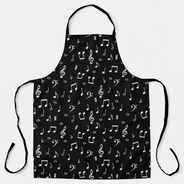 Tablier Musique noire et blanche (Recto)