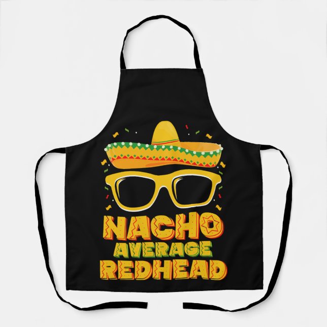 Tablier Nacho Moyenne Cheveux rouges Cinco De Mayo Mexicai (Recto)