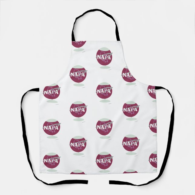 Tablier Napa Space Motif Vin Verre Logo Amusement (Recto)