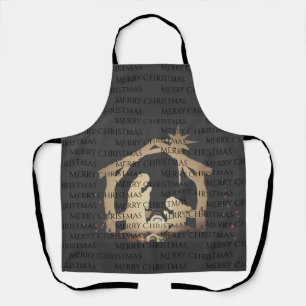 Tablier Nativité de Noël Luxe Gold