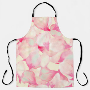 Tablier Nature rose Fleur. Aquarelle Noire Nature. Red