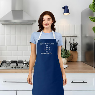 Tablier Nautical Beach House Marine Blue Nom de famille An
