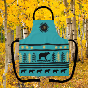 Tablier Navajo Black Bear Apron Turquoise du Sud-Ouest
