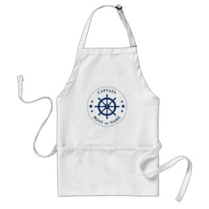 Tablier Navires Helm Wheel & Stars Capitaine ou nom de bat