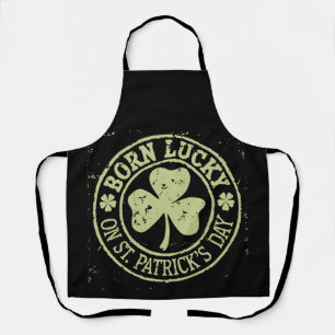 Tablier Né Chanceux Le Jour De La Saint-Patrick Anniversai