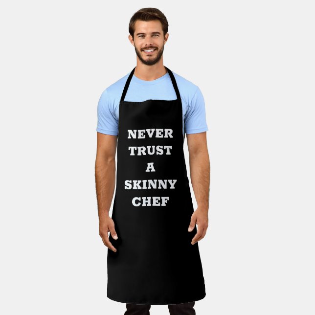Tablier Ne jamais faire confiance à un chef maigre - citat (Porté)