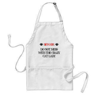 Tablier Ne manquez pas avec la dame du chat fou