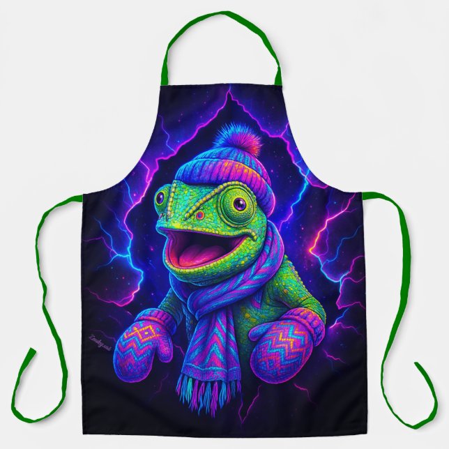 Tablier Néon Caméléon – Tabard de Cuisine Coloré (Recto)