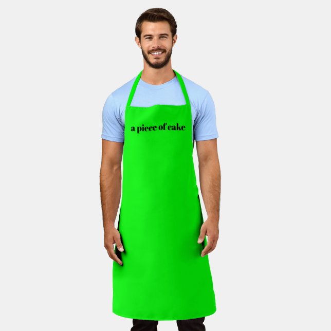 Tablier néon moderne vert nom personnalisé texte monogramm (Porté)