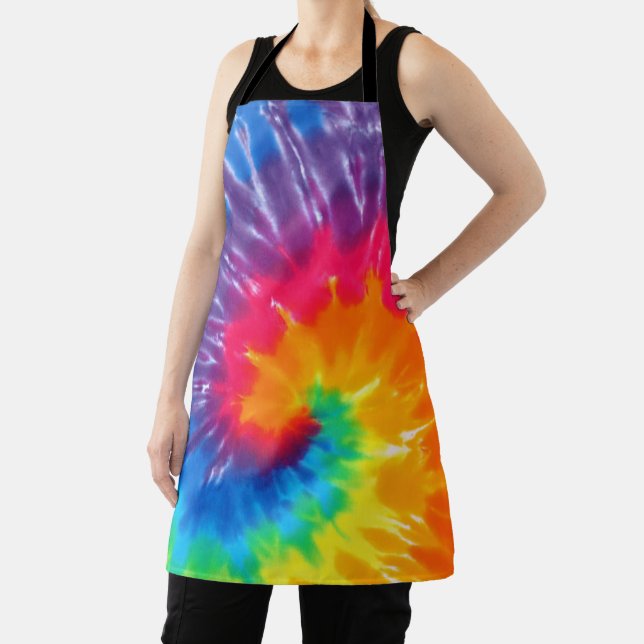 Tablier Neon Rainbow Retro Tie Dye Design (Insitu)