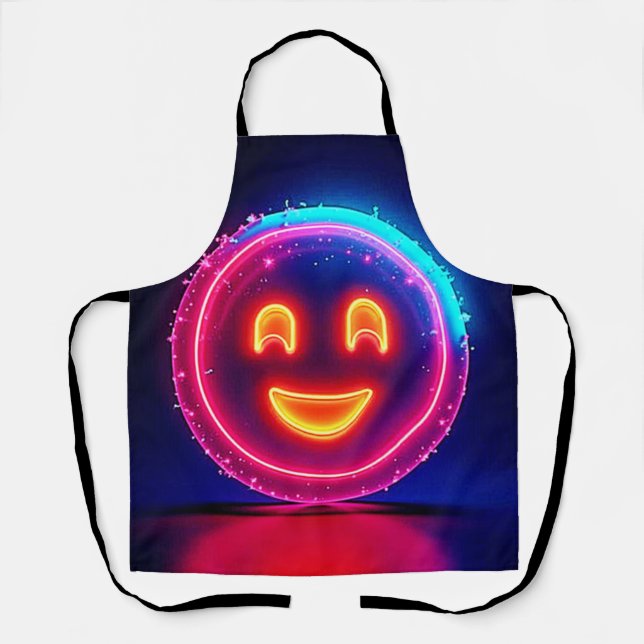 Tablier Neon Smile: Bright Happy Glow Design (Recto)