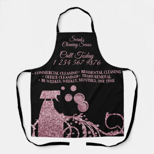 Tablier Nettoyage Maid Janitorial étincelant spray rose