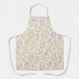 Tablier Neutral Boho Christmas Gingerbread Man Beige