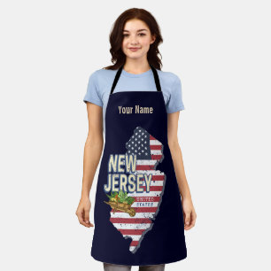 Tablier New Jersey United States Retro Map USA Souvenir
